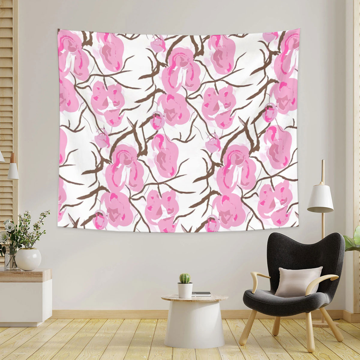 Abstract Cherry Blossom Tapestry