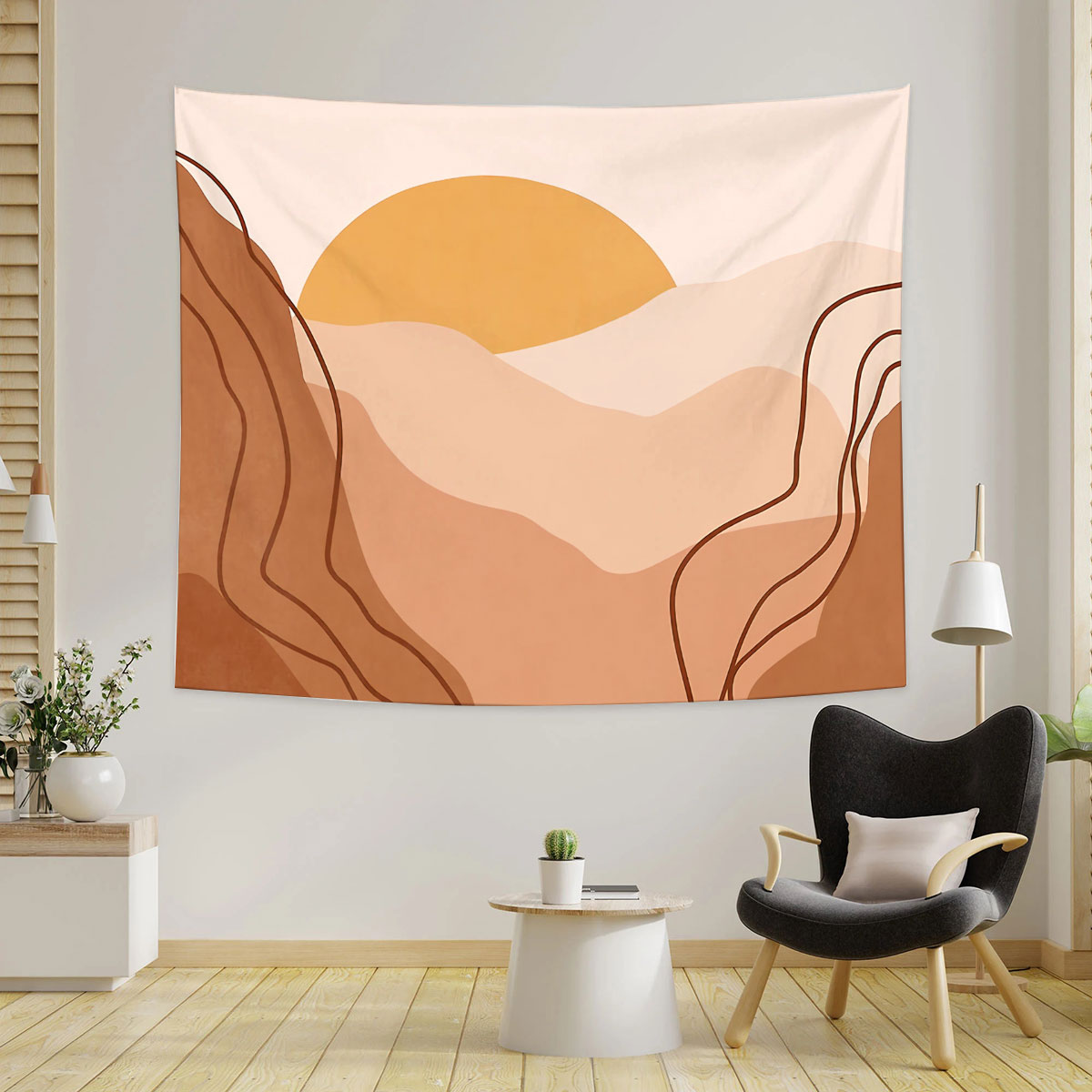 Abstract Colorful Sunset Tapestry