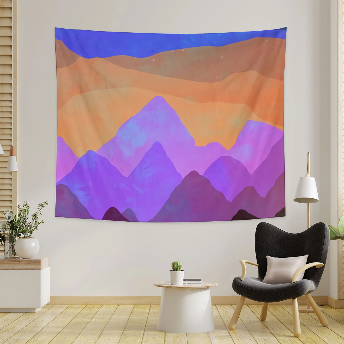 Abstract Mountain Sunset Tapestry