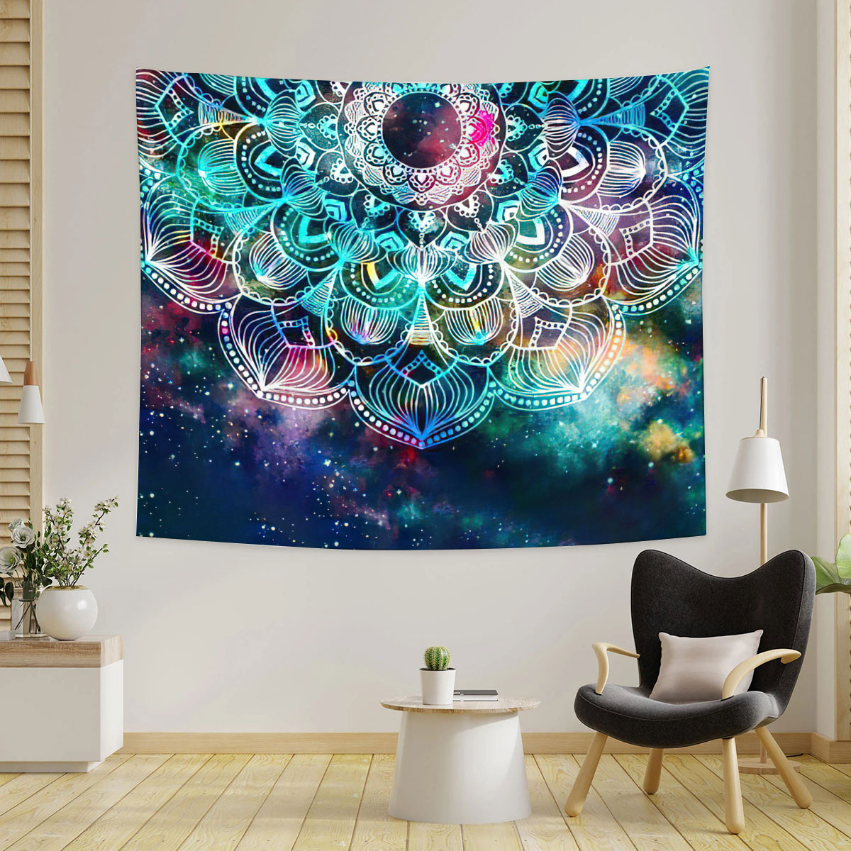 Abstract Psychedelic Mandala Tapestry