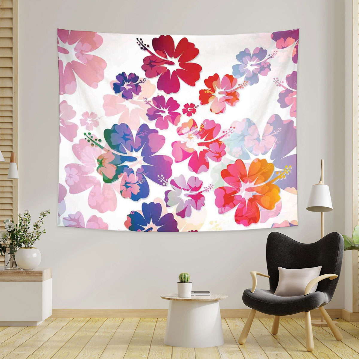 Abstract Tropical Hawaii Flowers Tapestry