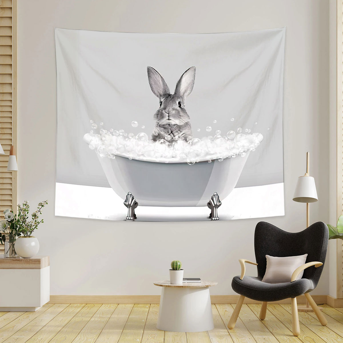 Bathtub Rabbit Tapestry