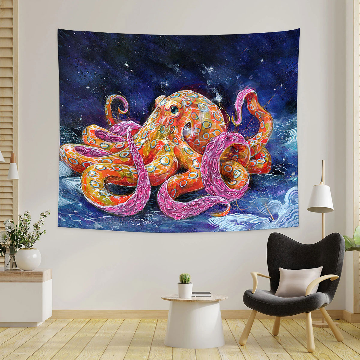Beautiful Octopus Tapestry