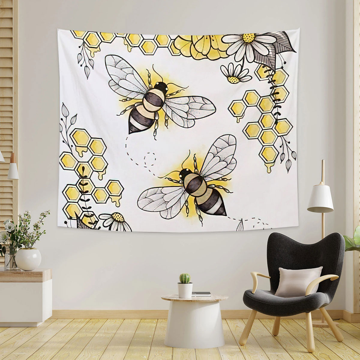 Bee With Flower Tapestry