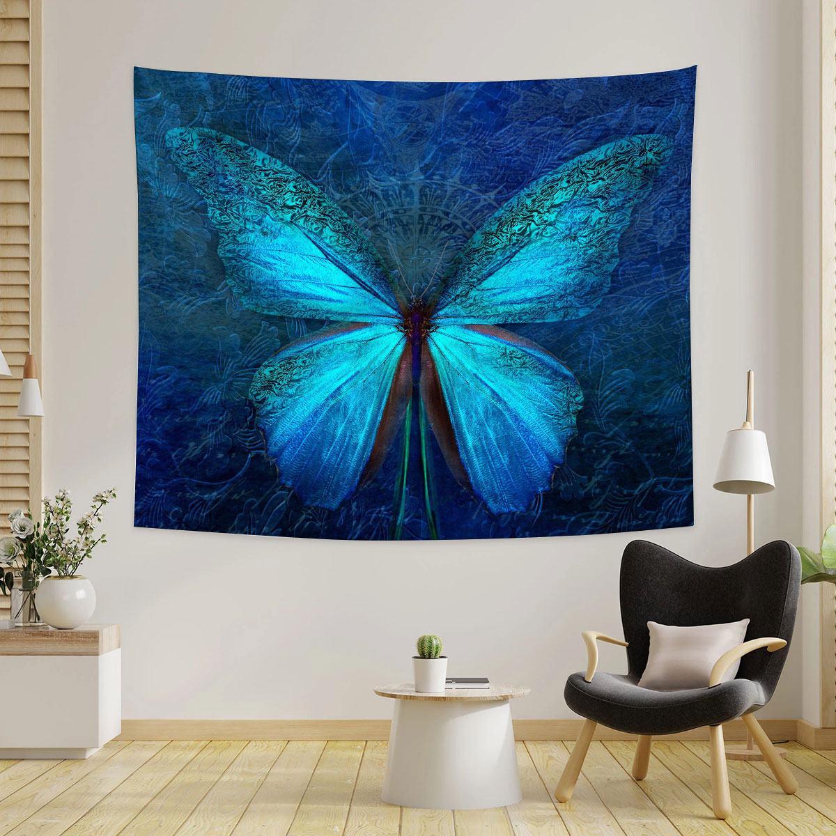Blue Butterfly Tapestry