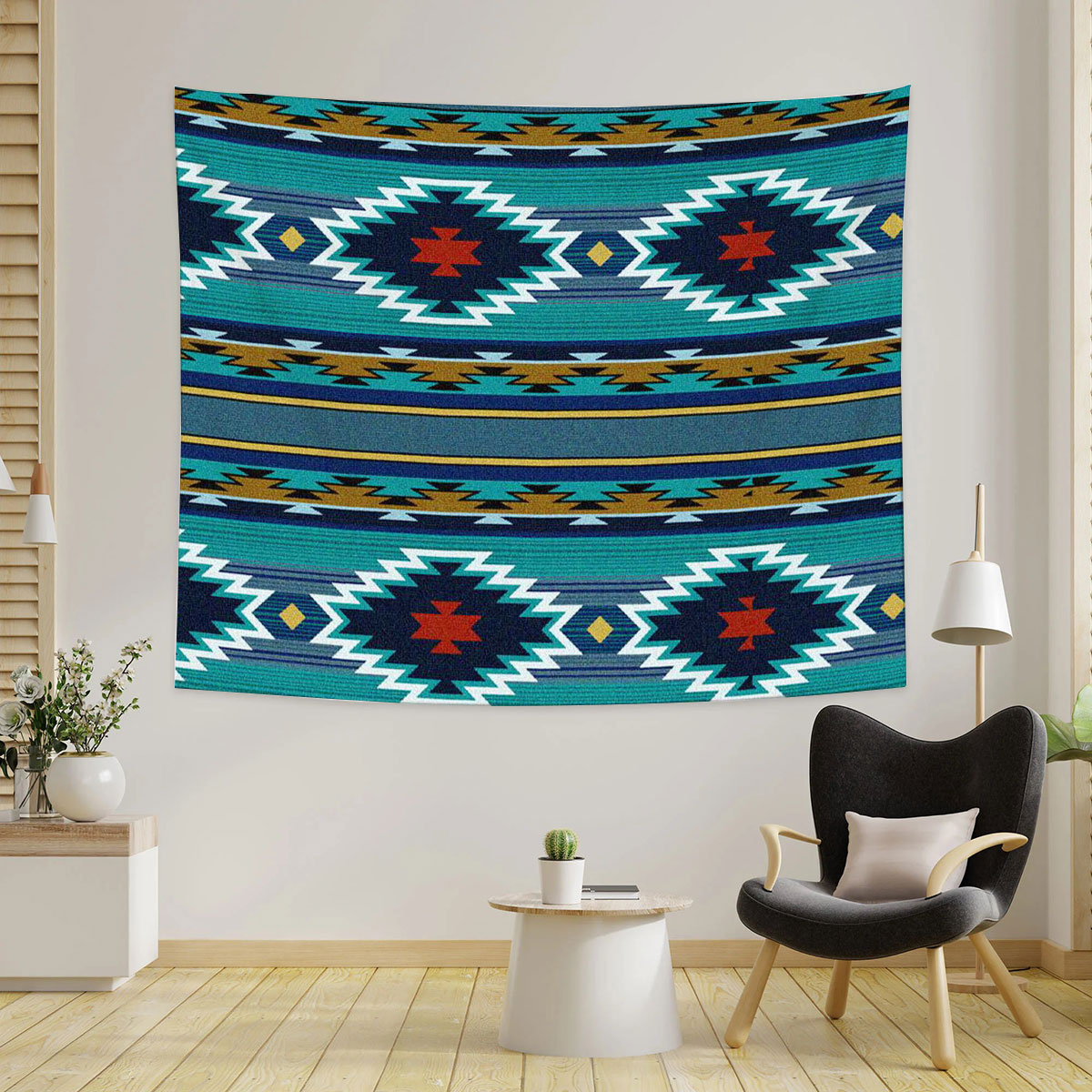 Blue Native American Tapestry
