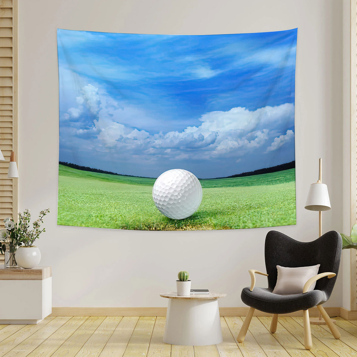 Blue Sky and Golf Tapestry