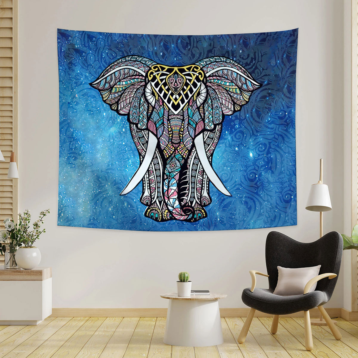 Bohemian Mandala Elephant Tapestry