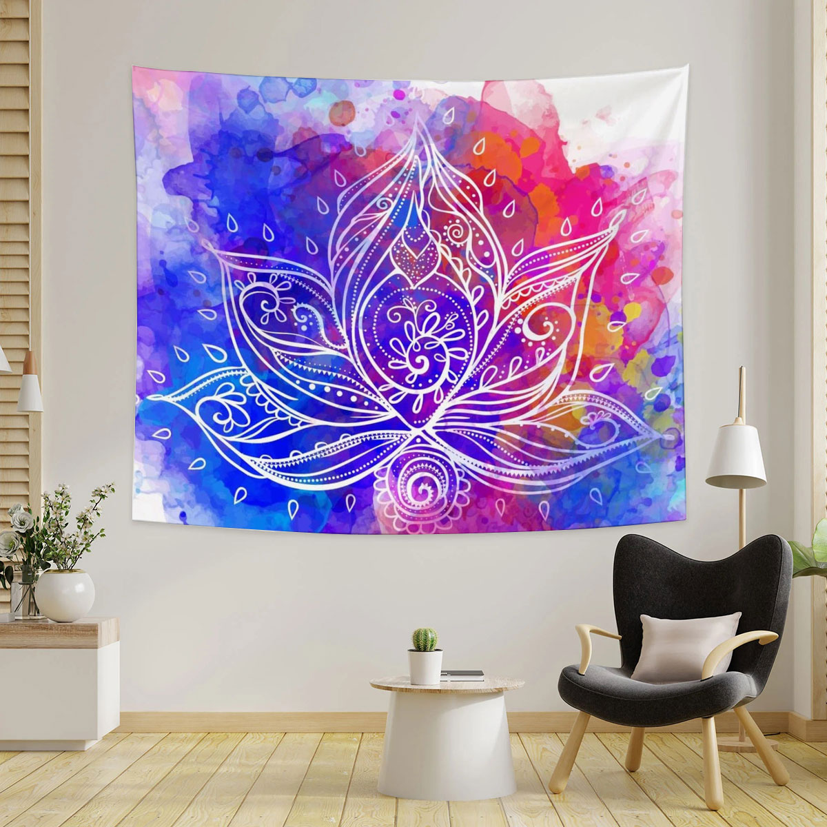 Boho Lotus Flower Tapestry