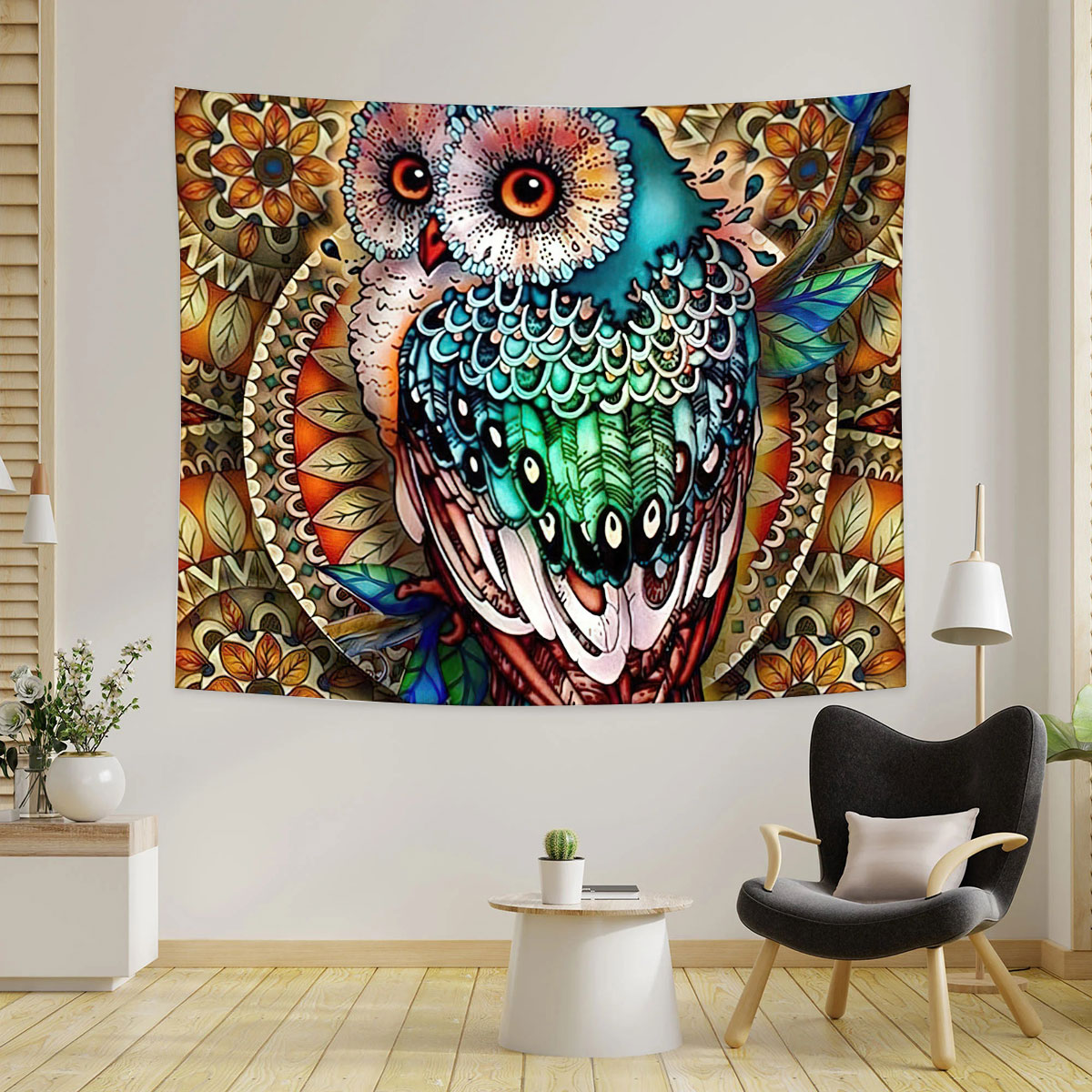 Boho Owl Tapestry