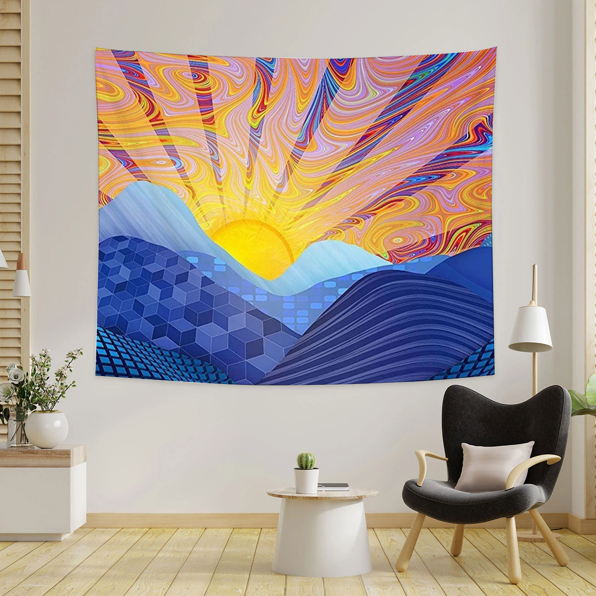 Psychedelic Sunrise Tapestry