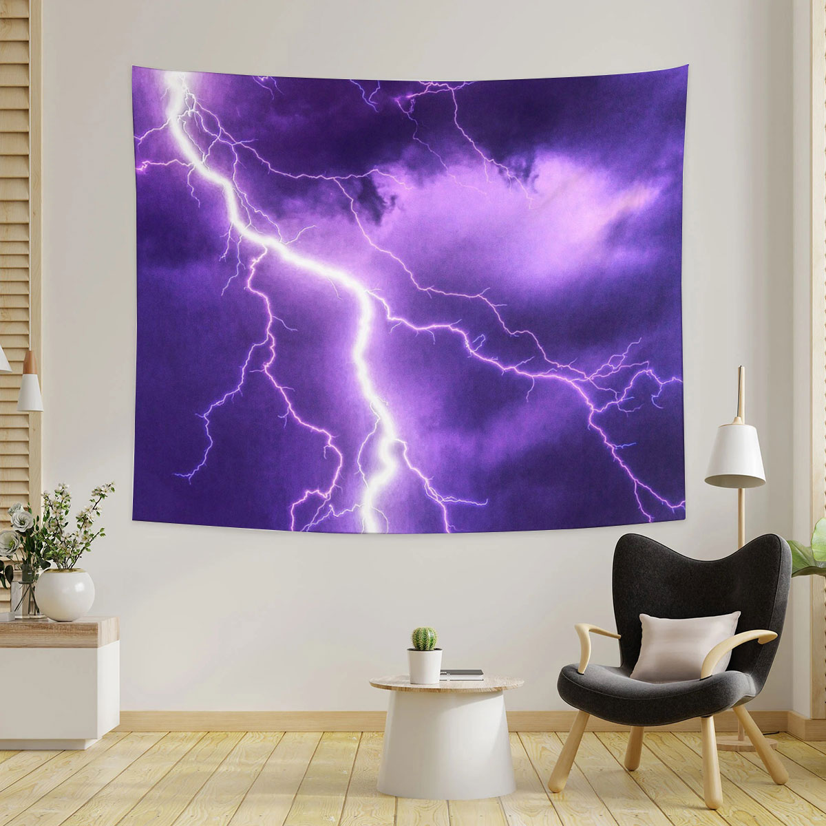 Purple Lightning Tapestry