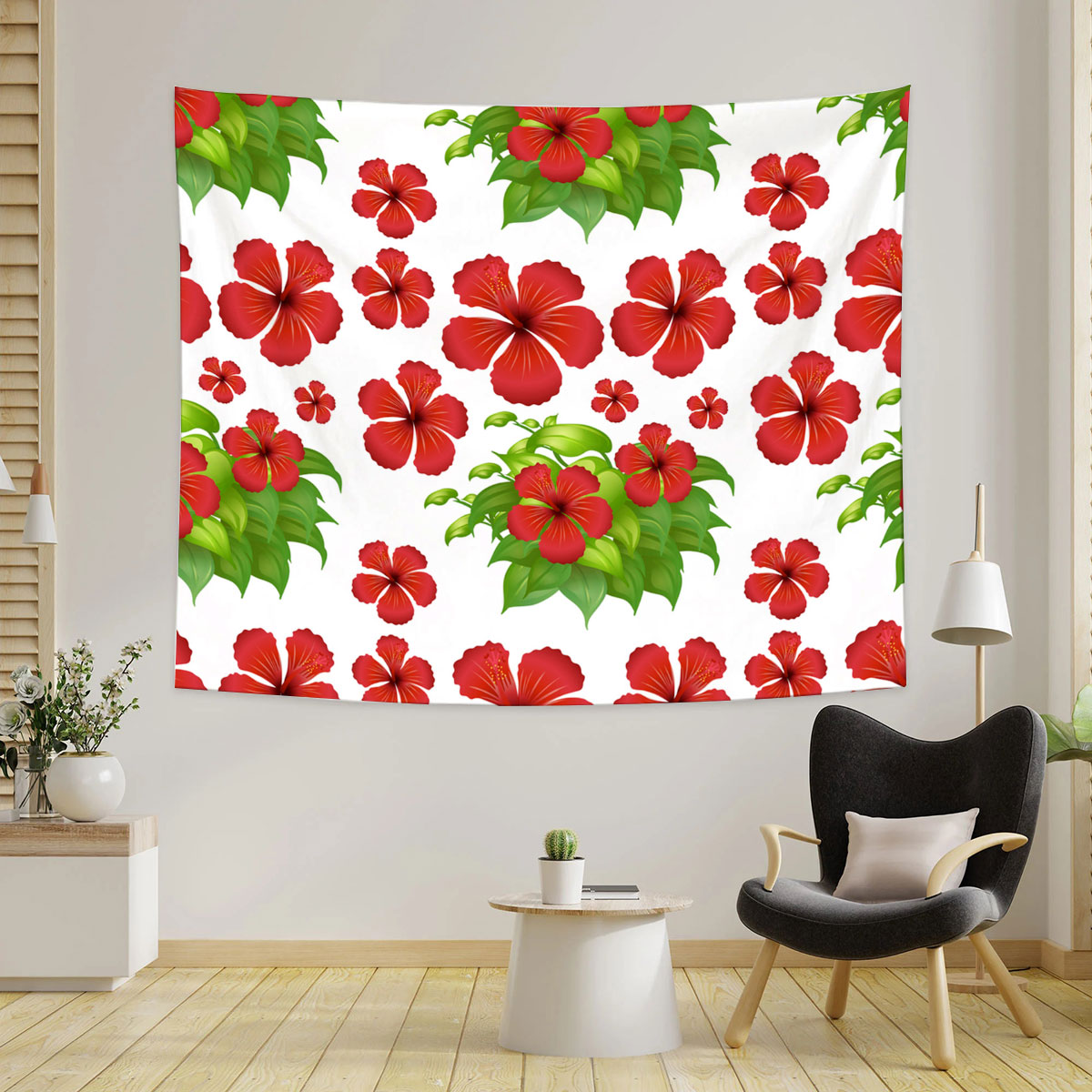 Red Hibiscus Tapestry