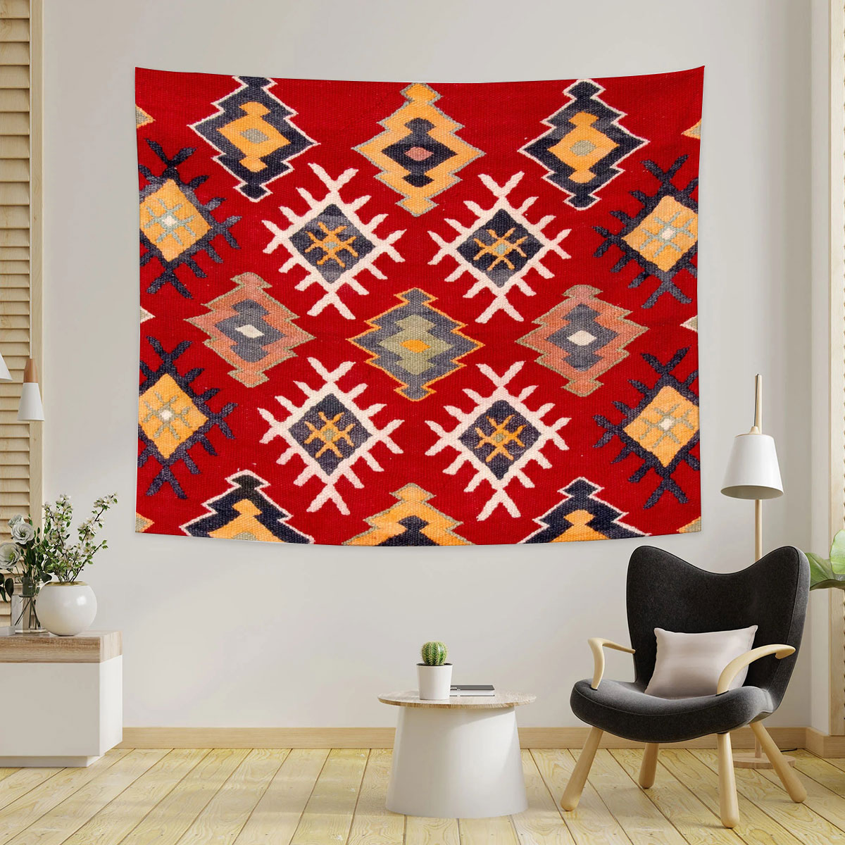 Red Native American Tapestry