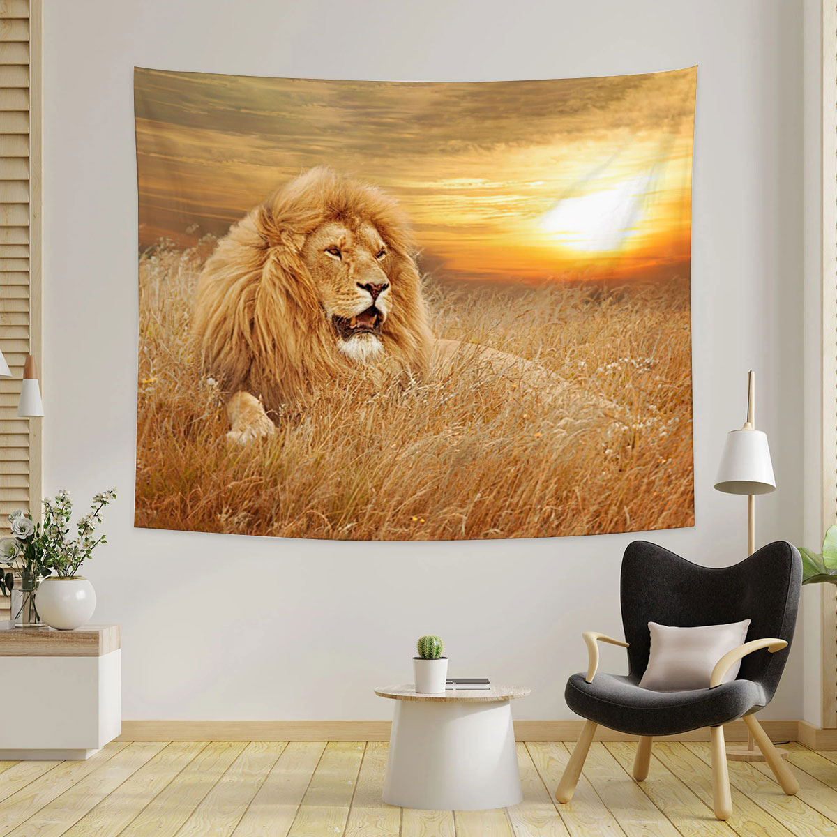 Sunset Lion Tapestry
