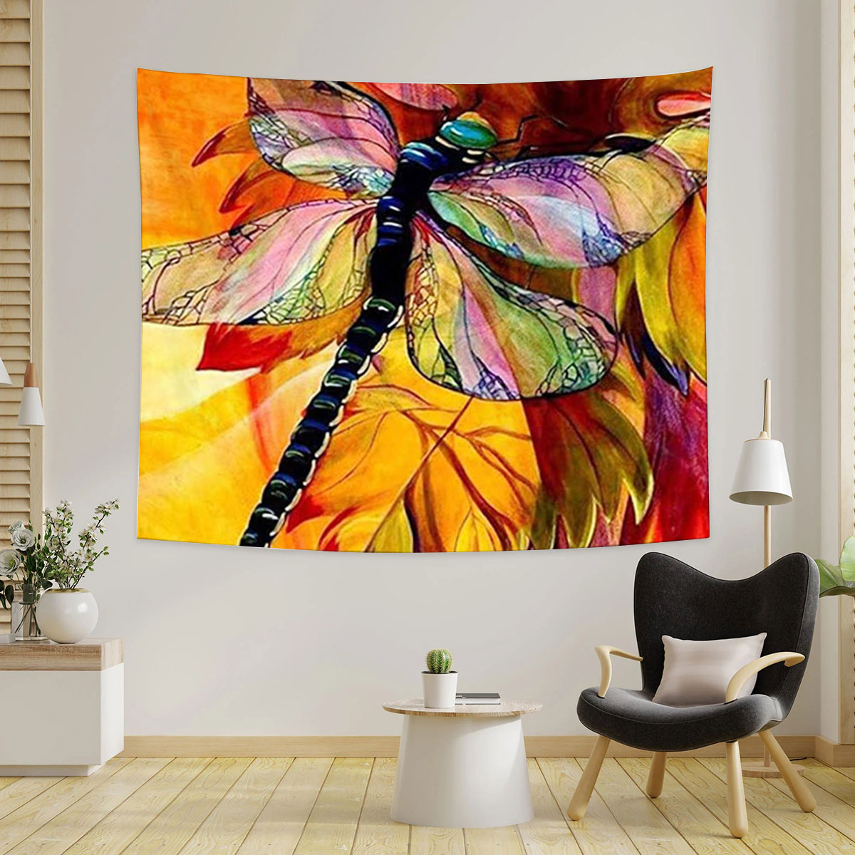 The Sunset Dragonfly Tapestry