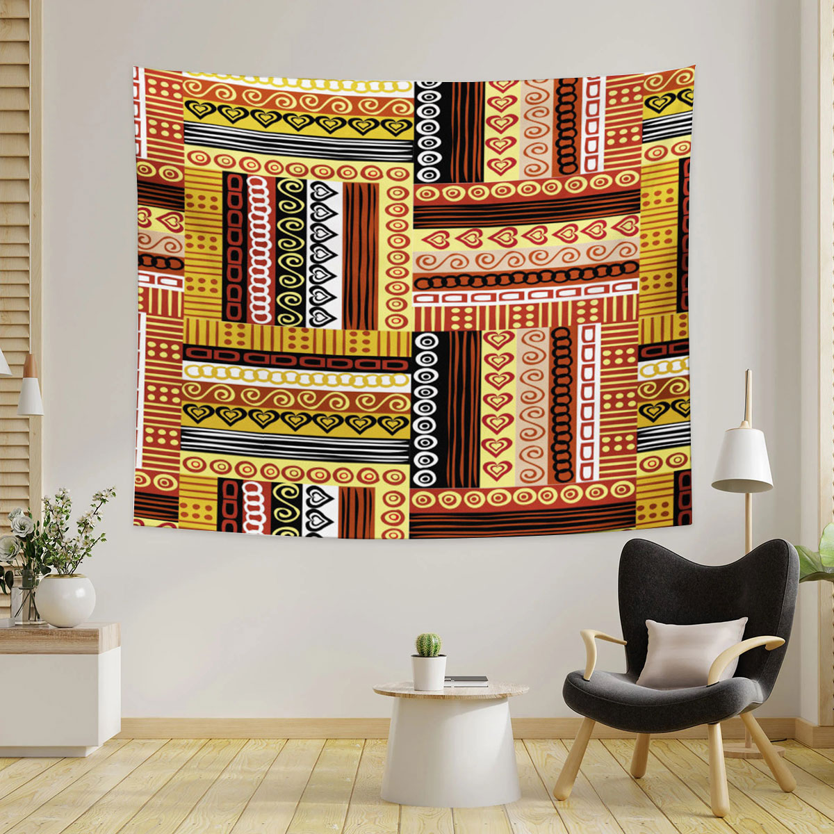 Traditional African Oriental Motifs Tapestry