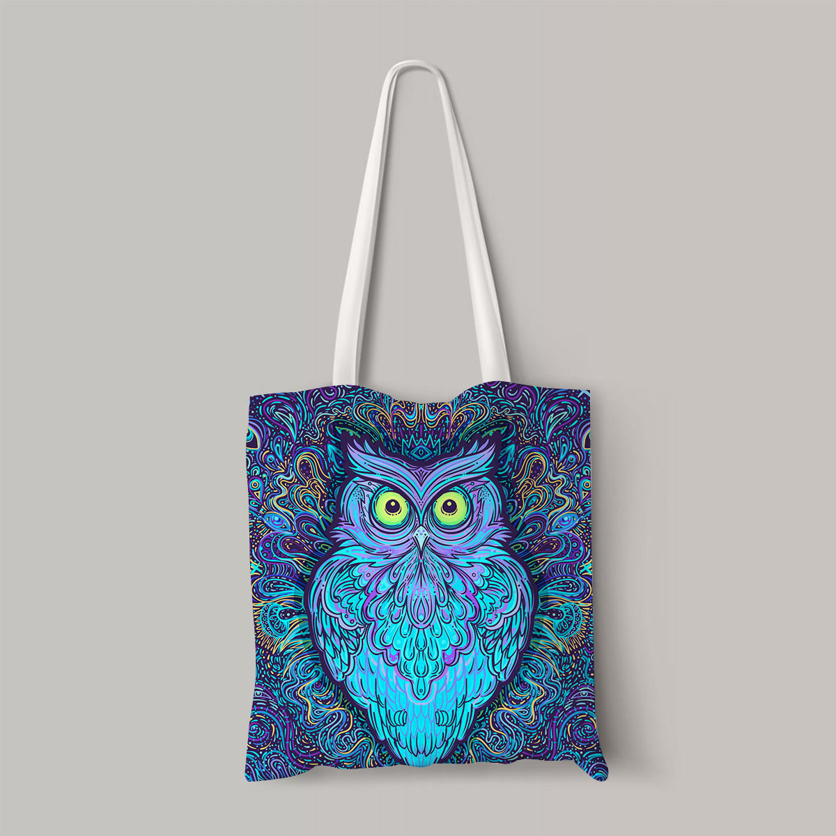 Blue Abstract Owl Totebag
