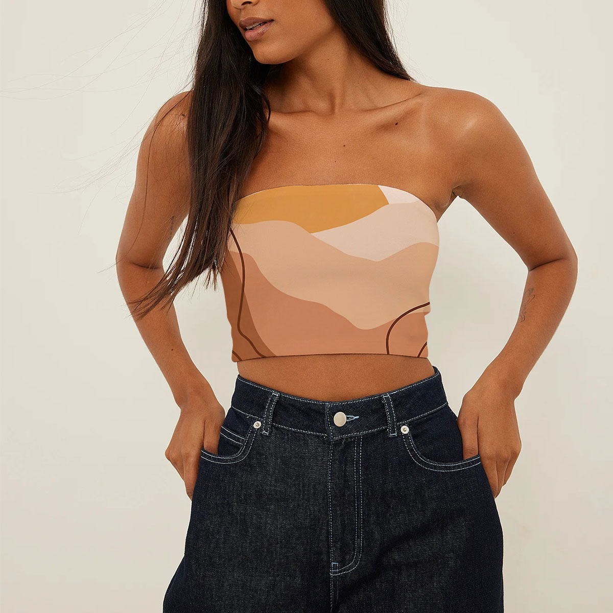 Abstract Colorful Sunset Tube Top