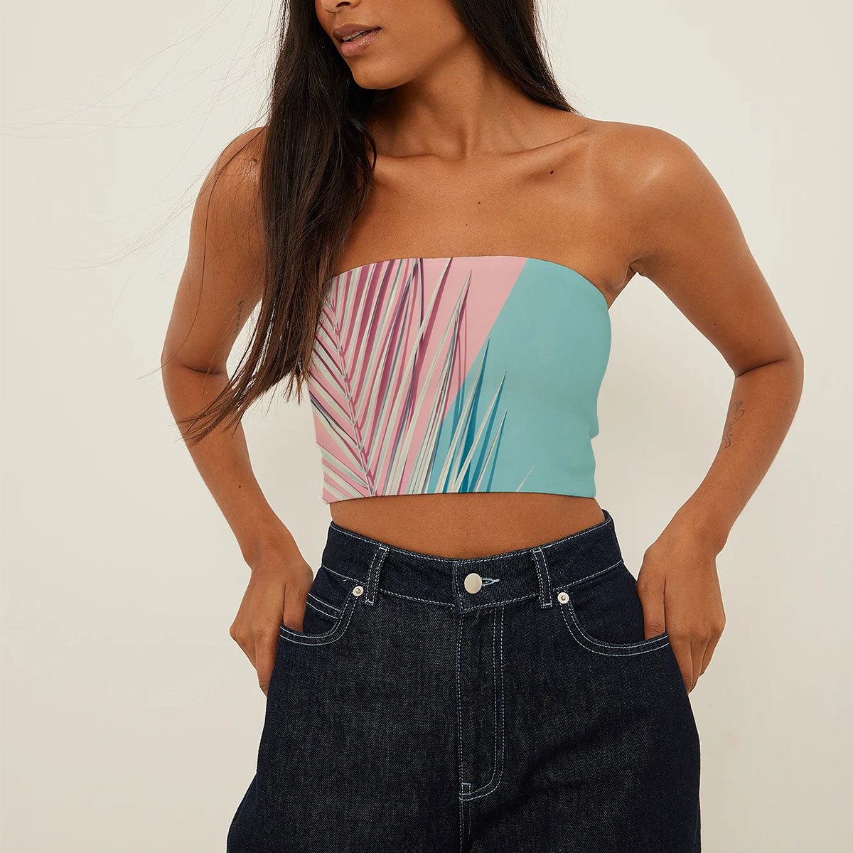 Abstract Flower Tube Top