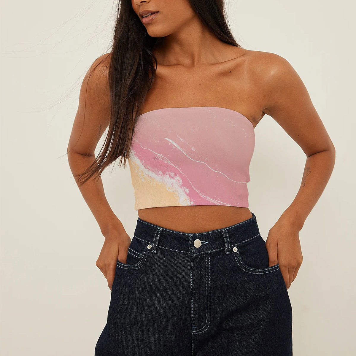 Abstract Sunset Tube Top