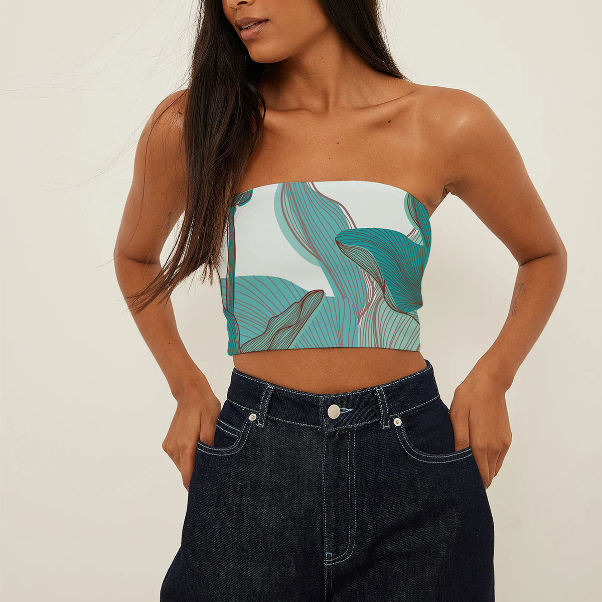 Abstract Tulip Tube Top