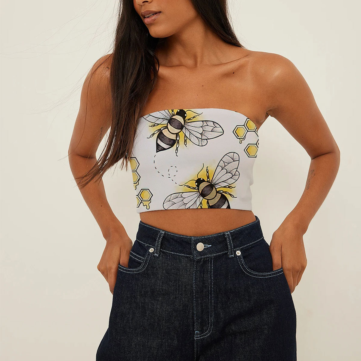 Bee With Flower Tube Top