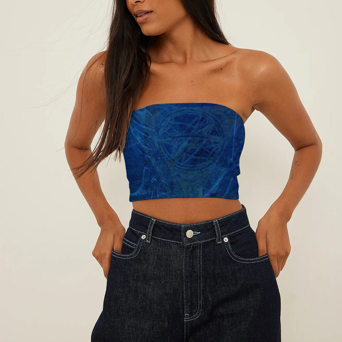 Blue Butterfly pillow Tube Top
