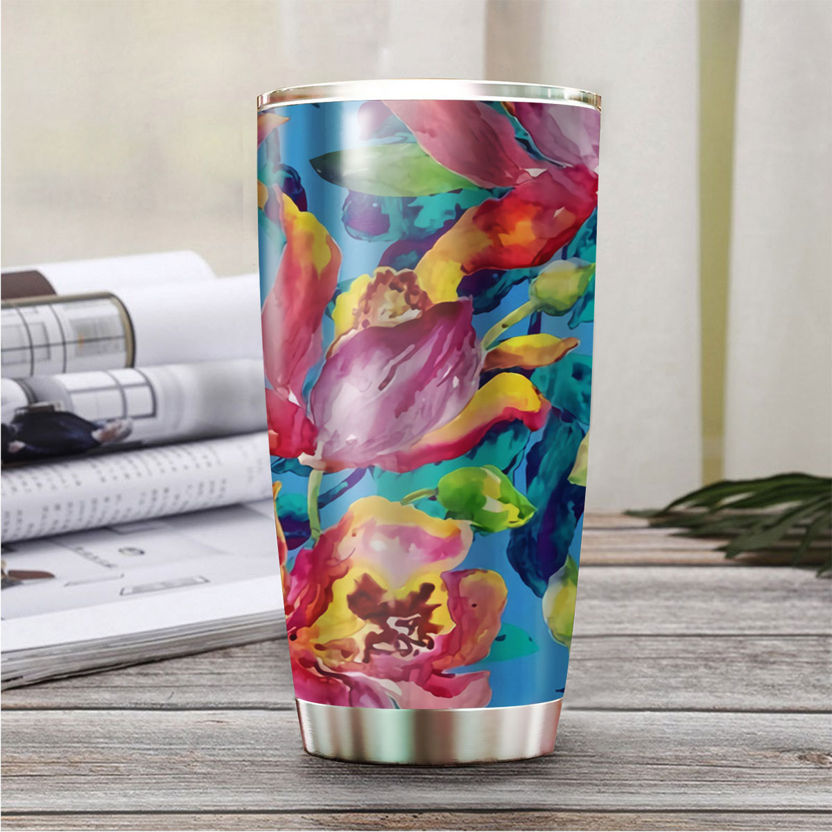 Abstract Orchid Tumbler