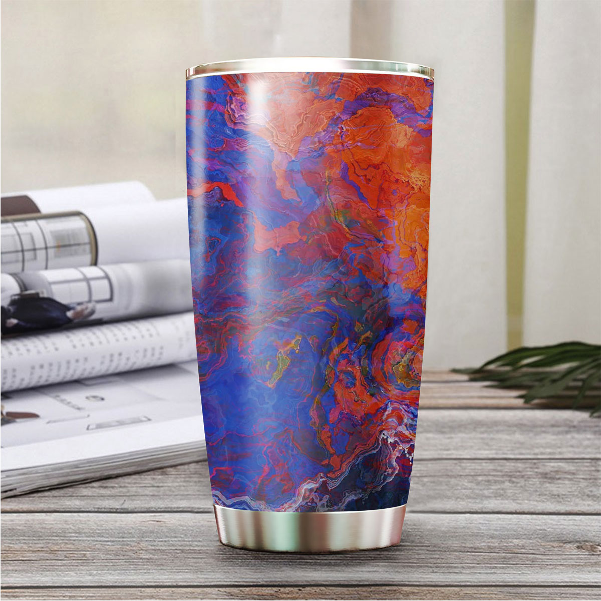 Red And Blue Abstract Tumbler