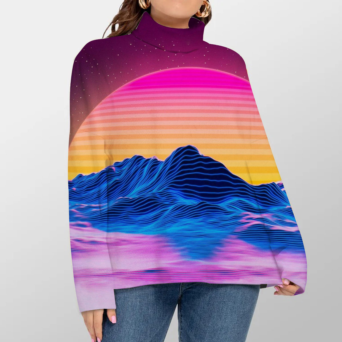 Aesthetic Sunset Turtleneck Sweater