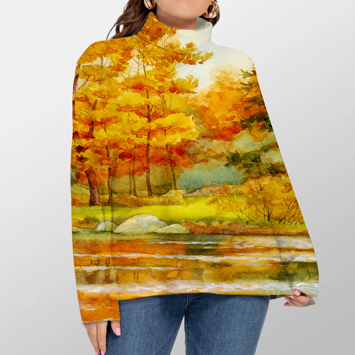 Autumn Forest Turtleneck Sweater
