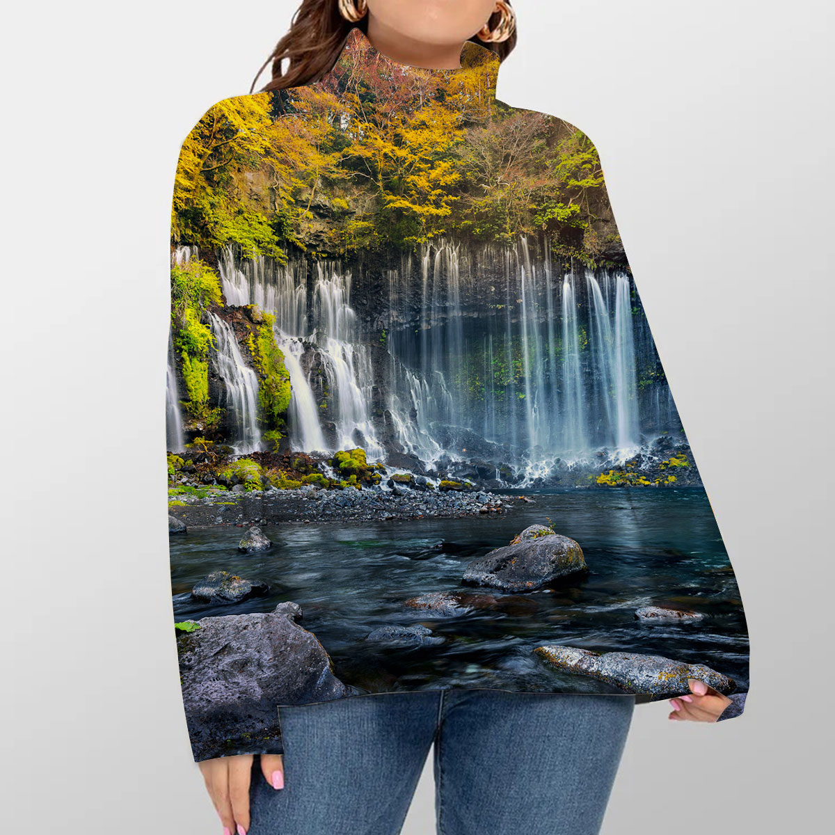 Autumn Waterfall Turtleneck Sweater