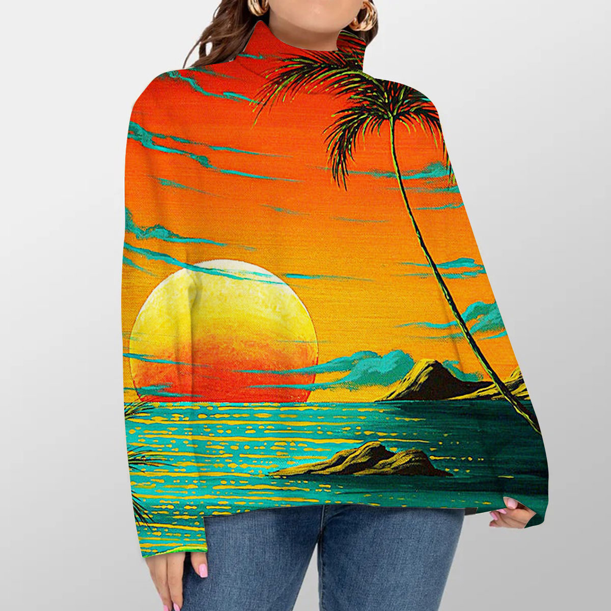 Beach Sunset Turtleneck Sweater