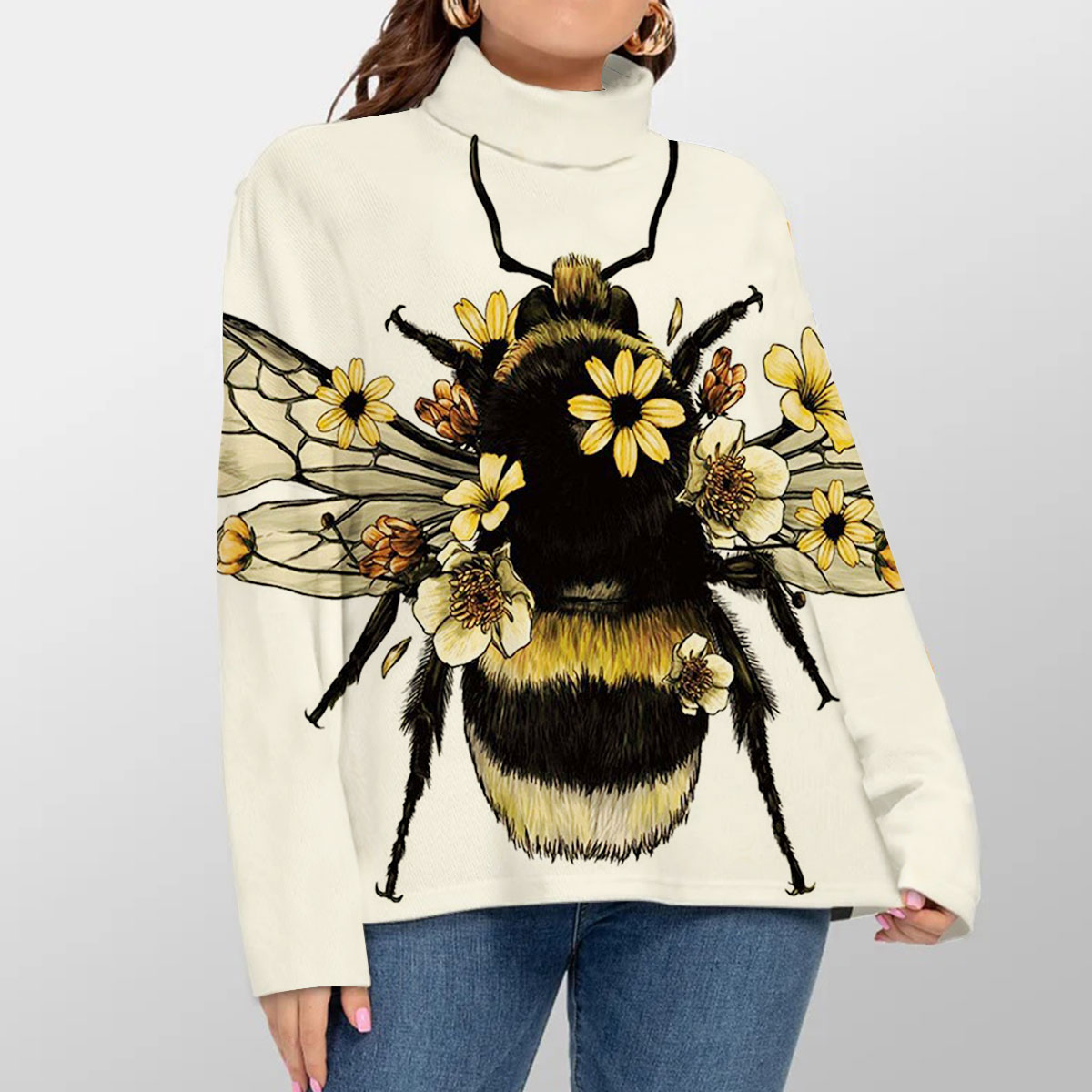 Beautiful Bee Turtleneck Sweater