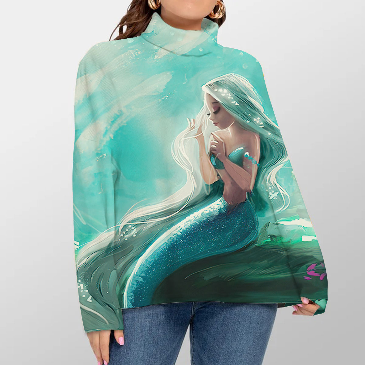 Beautiful Mermaid Turtleneck Sweater