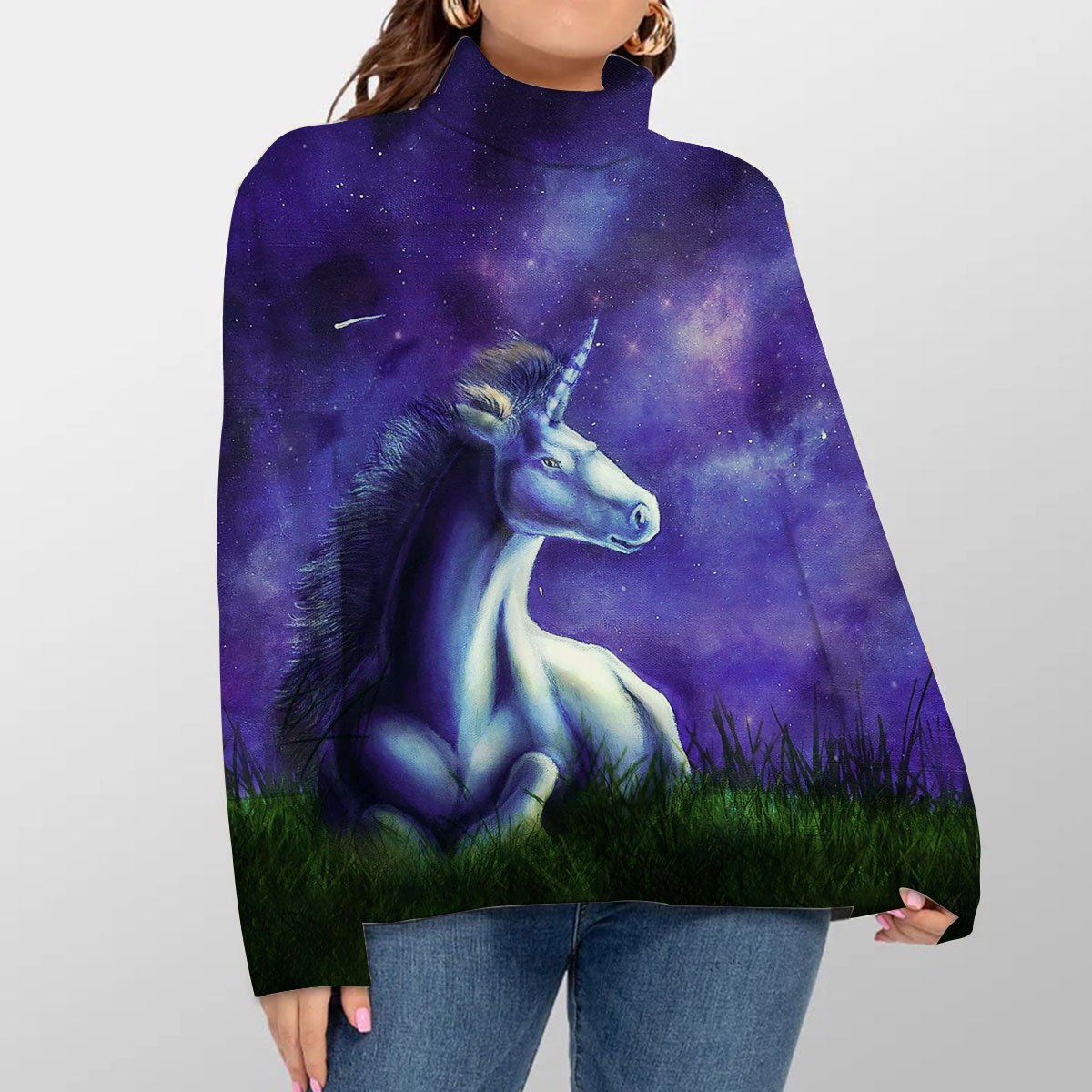 Beautiful Unicorns Turtleneck Sweater