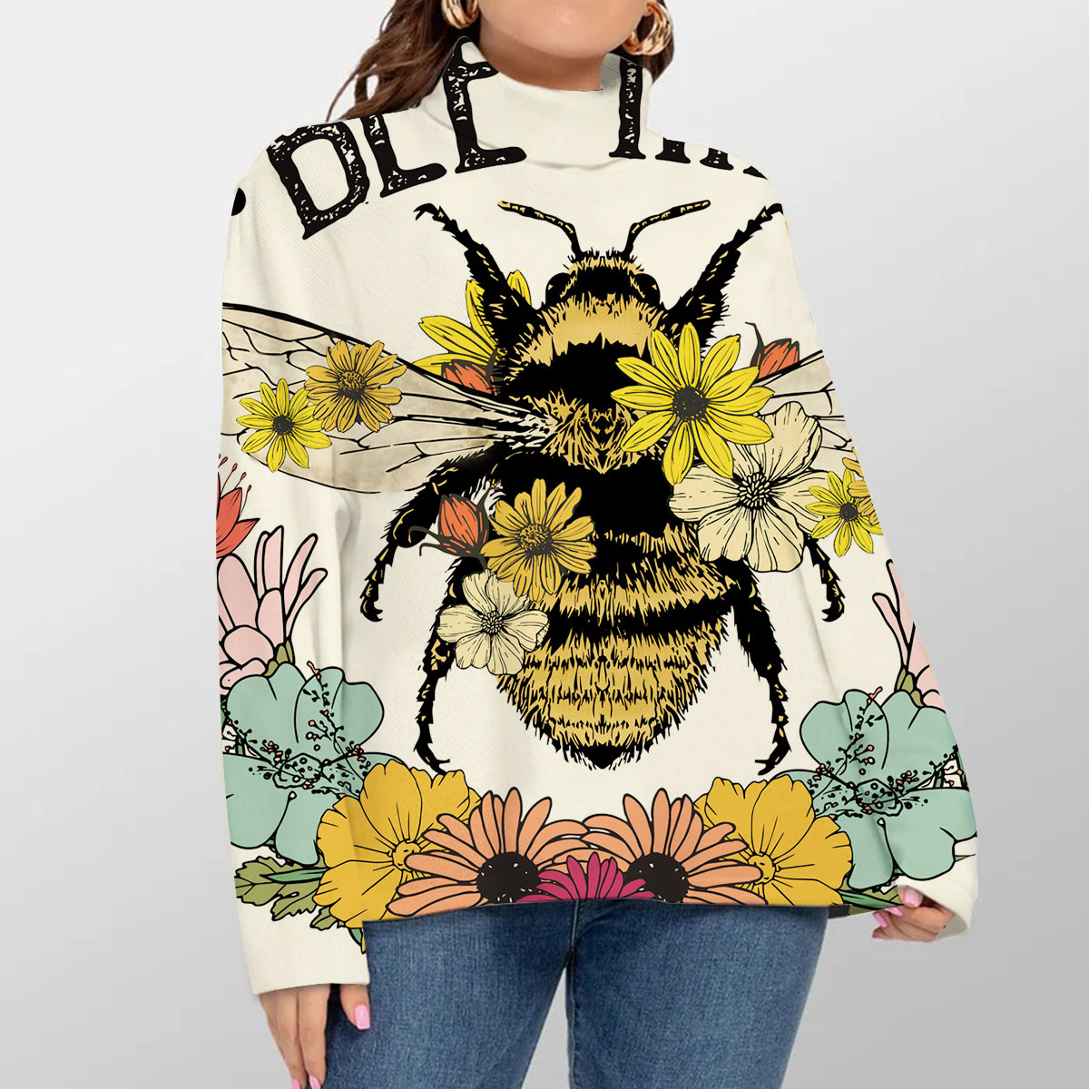 Bee Mind Turtleneck Sweater
