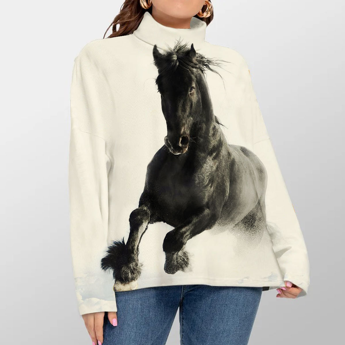 Black Horse Turtleneck Sweater