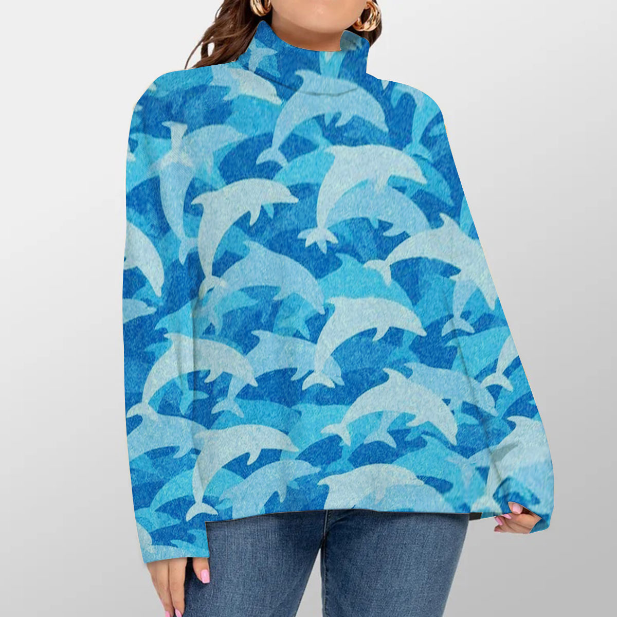 Blue Dolphin Turtleneck Sweater
