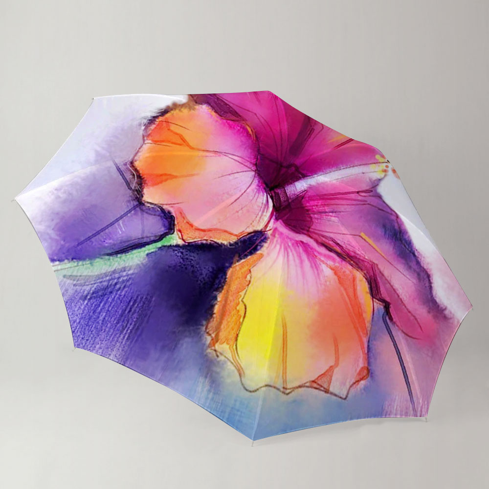 Abstract Colorful Hibiscus Umbrella