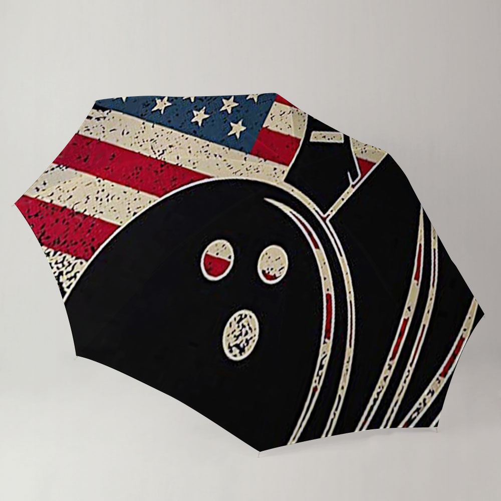 American Flag Black Bowling Umbrella