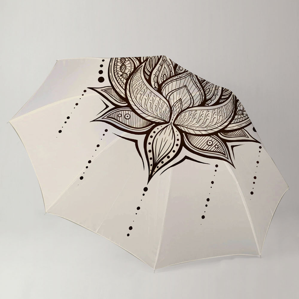 Beige Lotus Umbrella