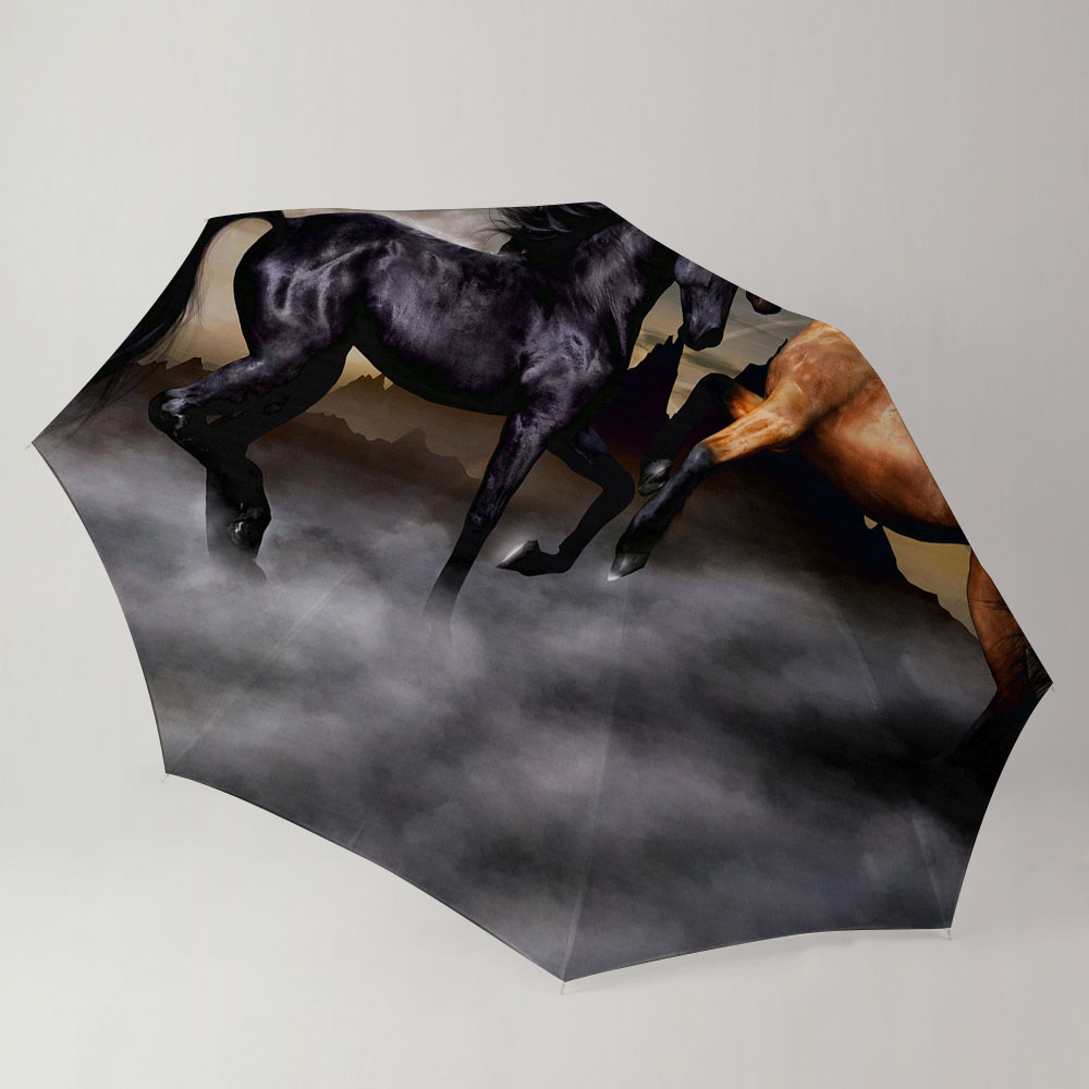 Black And Brown Horse Umbrella