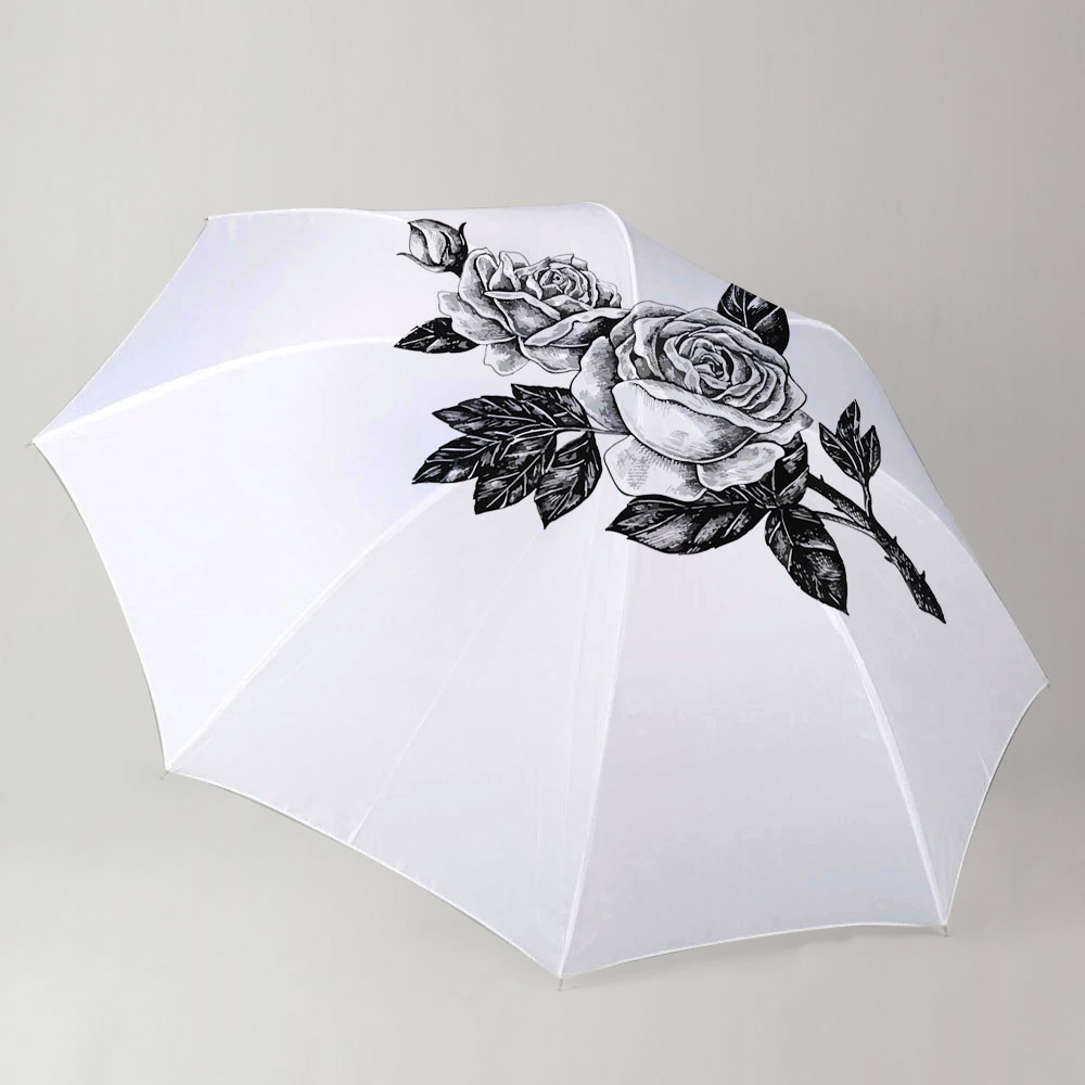 Black And White Rose Umbrella