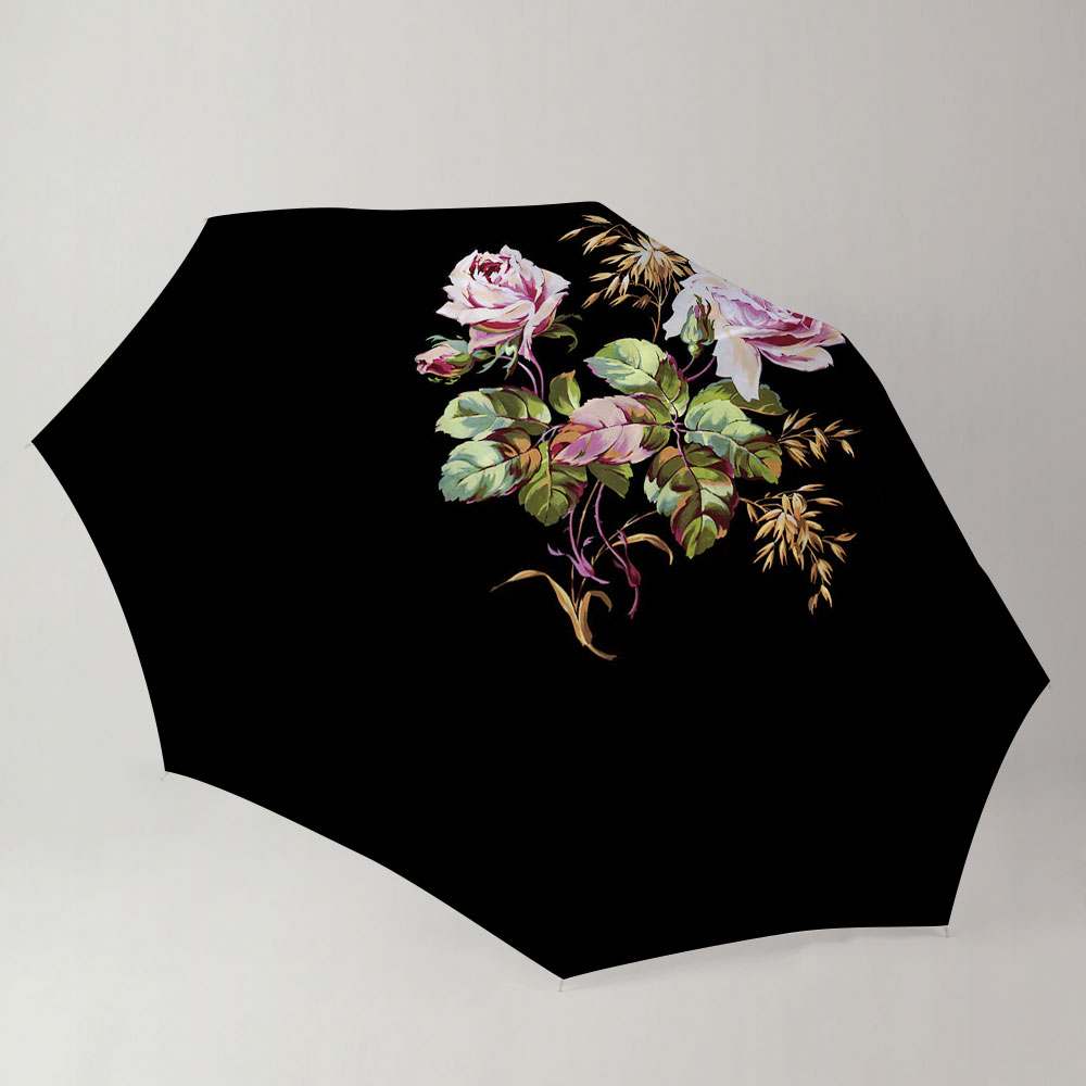 Black Peony Flower Umbrella