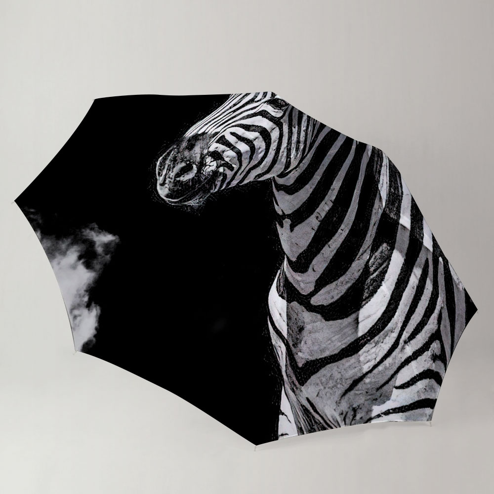 Black Wild Zebra Umbrella