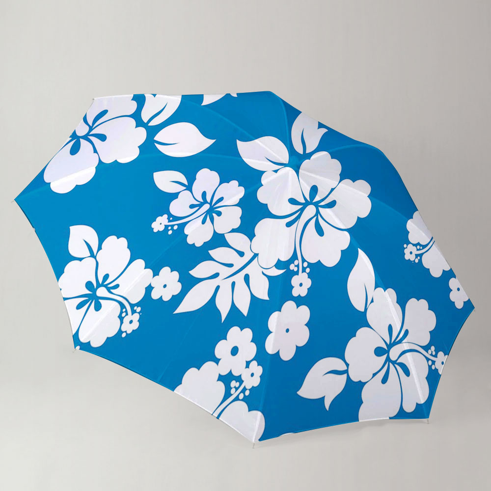 Blue Hawaii Hibiscus Umbrella