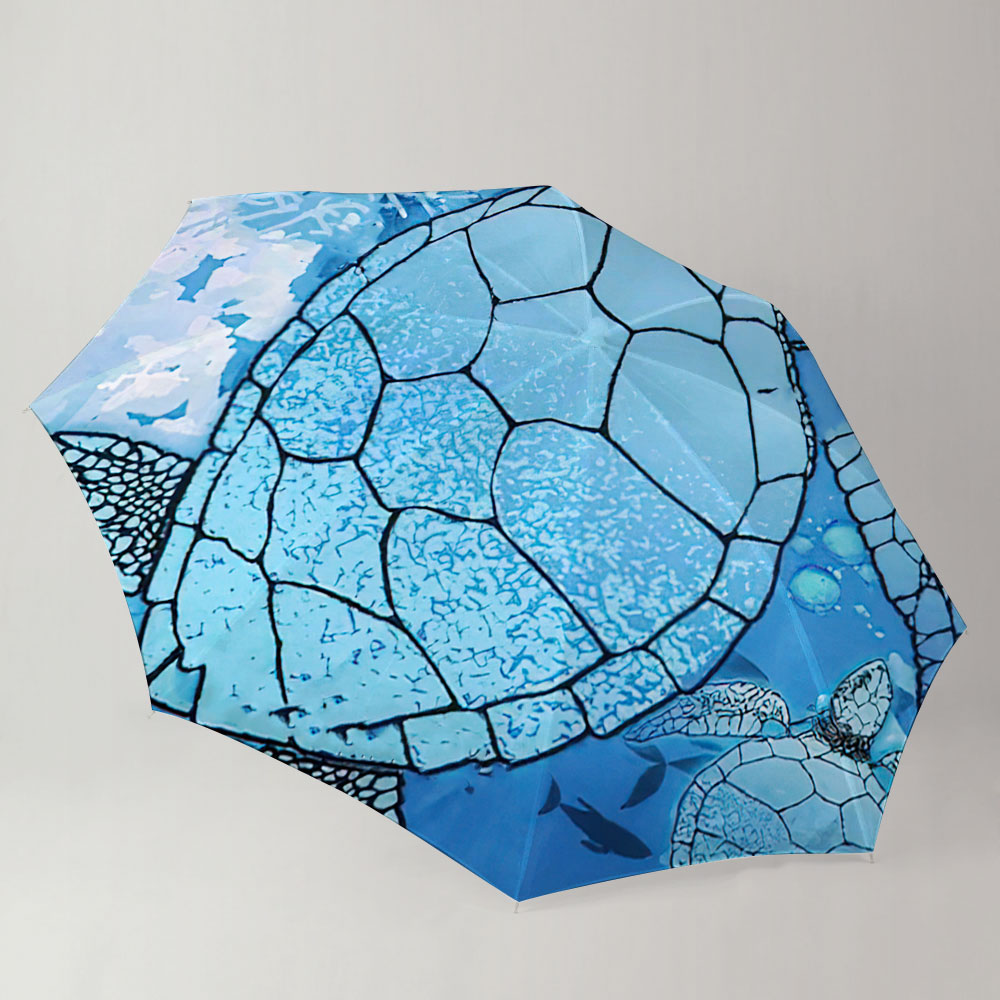 Blue Sea Turtle Umbrella