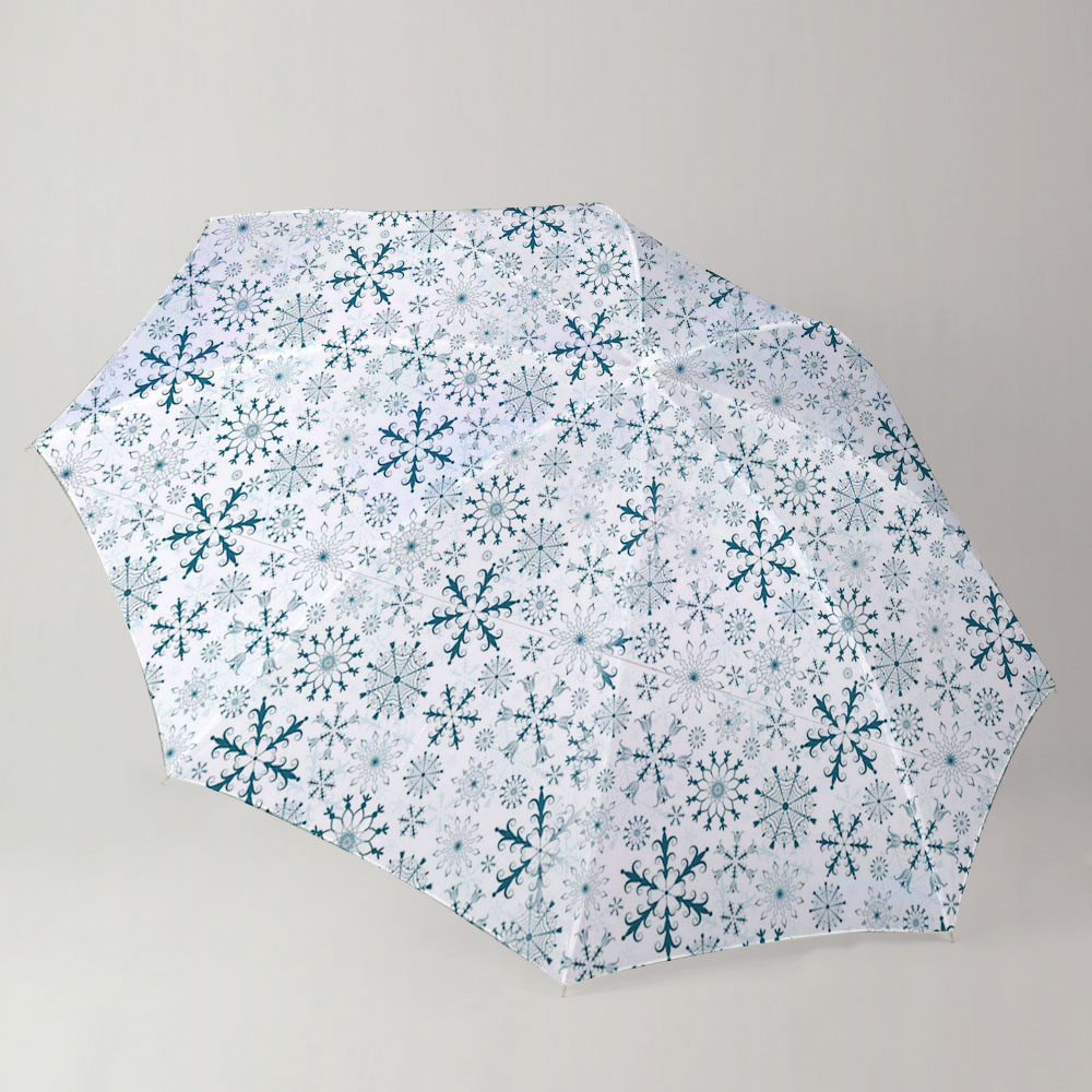 Blue Snowflakes Winter Umbrella
